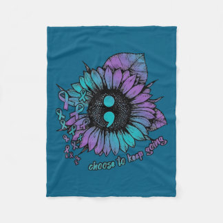 Suicide Prevention Awareness Shirt Choose To Keep  Fleece Blanket