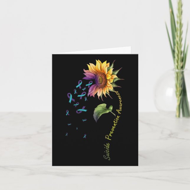 Suicide Prevention Awareness Sunflower  Card (Front)
