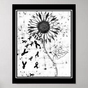 Suicide Prevention Awareness Sunflower Distressed  Poster
