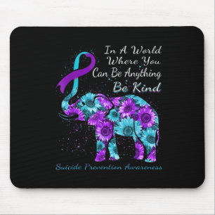 Suicide Prevention Awareness Sunflower Elephant Be Mouse Mat