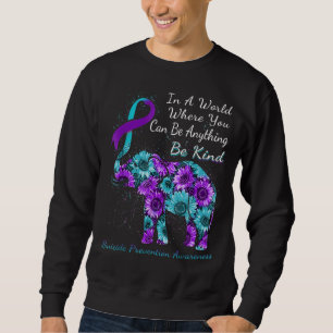 Suicide Prevention Awareness Sunflower Elephant Be Sweatshirt