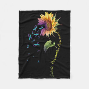 Suicide Prevention Awareness Sunflower Fleece Blanket