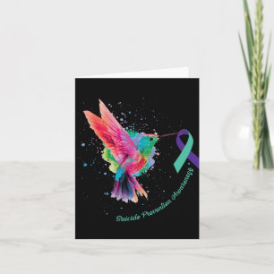 Suicide Prevention Awareness Sunflower Hummingbird Card