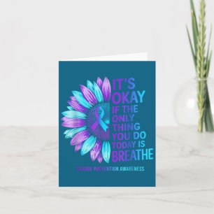 Suicide Prevention Awareness Sunflower Purple Teal Card
