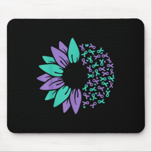 Suicide Prevention Awareness Sunflower Teal Purple Mouse Mat