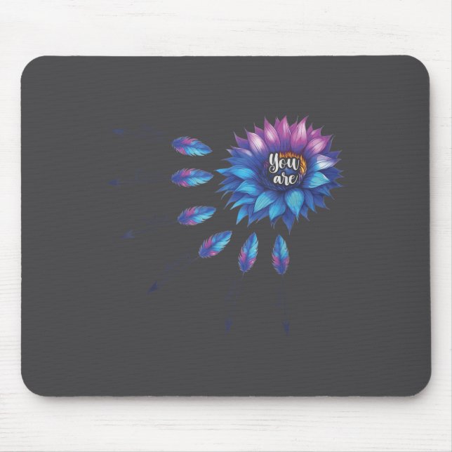 Suicide Prevention Awareness Sunflower You Are 988 Mouse Mat (Front)