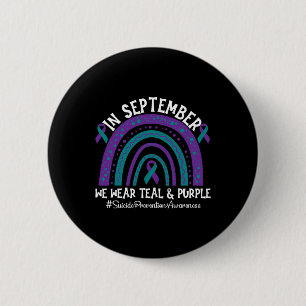 Suicide Prevention Awareness Support Ribbon Rainbo 6 Cm Round Badge