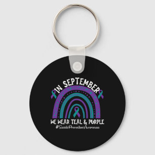 Suicide Prevention Awareness Support Ribbon Rainbo Key Ring