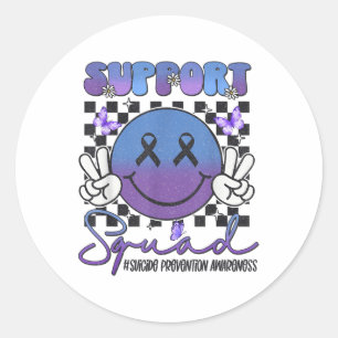 Suicide Prevention Awareness Support Teal & Pu Classic Round Sticker