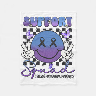 Suicide Prevention Awareness Support Teal And Purp Fleece Blanket