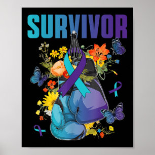 Suicide Prevention Awareness Survivor Fighter Boxi Poster
