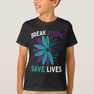 Suicide Prevention Awareness Teal & Purple Bre T-Shirt