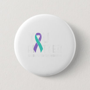 Suicide Prevention Awareness Teal & Purple Rib 6 Cm Round Badge