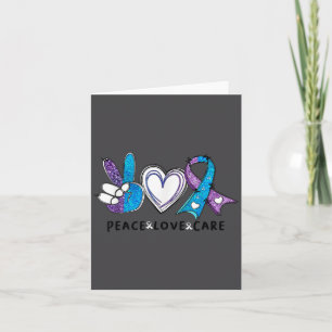 Suicide Prevention Awareness Teal & Purple Rib Card