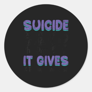Suicide Prevention Awareness Teal &amp; Purple Rib Classic Round Sticker