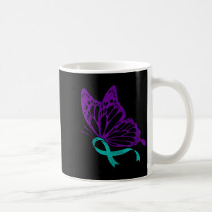 Suicide Prevention Awareness Teal &amp; Purple Rib Coffee Mug