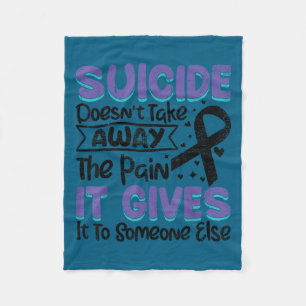 Suicide Prevention Awareness Teal & Purple Rib Fleece Blanket