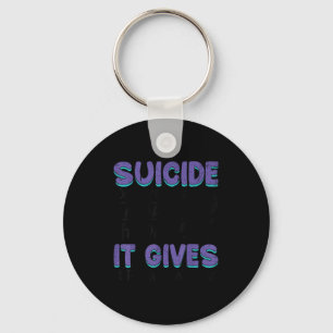 Suicide Prevention Awareness Teal & Purple Rib Key Ring