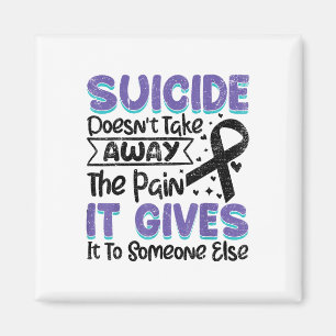 Suicide Prevention Awareness Teal &amp; Purple Rib Magnet