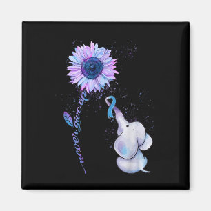 Suicide Prevention Awareness Teal & Purple Rib Magnet