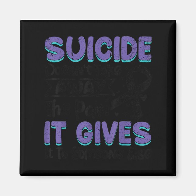 Suicide Prevention Awareness Teal &amp; Purple Rib Magnet (Front)