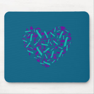 Suicide Prevention Awareness Teal & Purple Rib Mouse Mat
