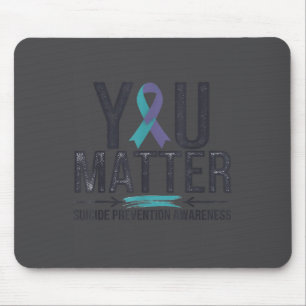 Suicide Prevention Awareness Teal & Purple Rib Mouse Mat