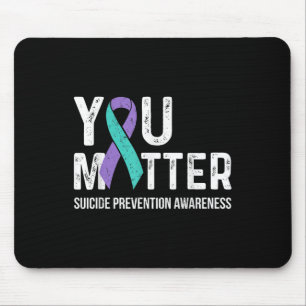 Suicide Prevention Awareness Teal & Purple Rib Mouse Mat