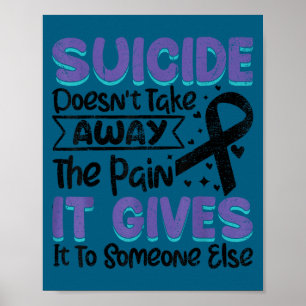 Suicide Prevention Awareness Teal & Purple Rib Poster