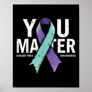 Suicide Prevention Awareness Teal & Purple Rib Poster