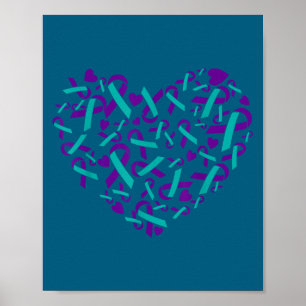 Suicide Prevention Awareness Teal & Purple Rib Poster