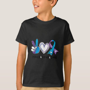 Suicide Prevention Awareness Teal & Purple Rib T-Shirt