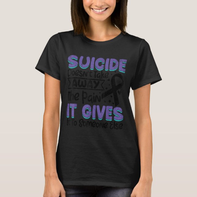 Suicide Prevention Awareness Teal &amp; Purple Rib T-Shirt (Front)