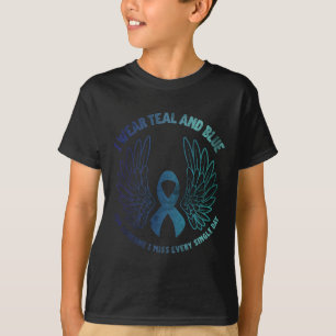 Suicide prevention awareness teal and blue distres T-Shirt