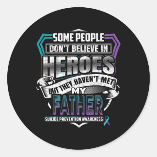 Suicide Prevention Awareness - Teal And Purple For Classic Round Sticker