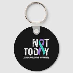 Suicide Prevention Awareness Teal And Purple Ribbo Key Ring