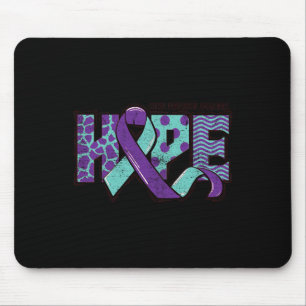 Suicide Prevention Awareness Teal And Purple Ribbo Mouse Mat