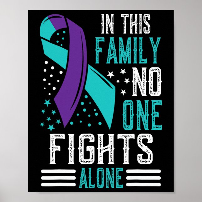 Suicide Prevention Awareness Teal And Purple Ribbo Poster (Front)