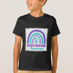 Suicide Prevention Awareness Teal And Purple Ribbo T-Shirt