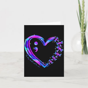 Suicide Prevention Awareness Teal Purple Heart Card