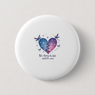 Suicide Prevention Awareness Teal Purple Heart Dra 6 Cm Round Badge