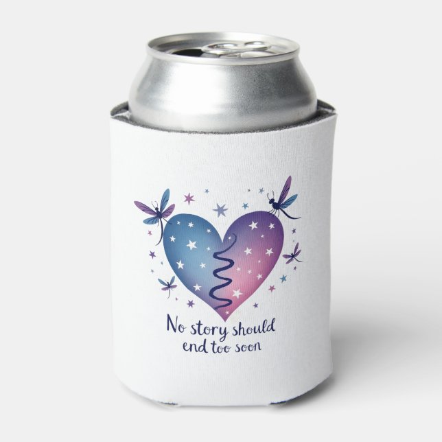 Suicide Prevention Awareness Teal Purple Heart Dra Can Cooler (Can Front)