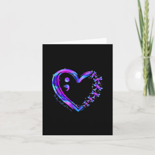 Suicide Prevention Awareness Teal Purple Heart Dra Card