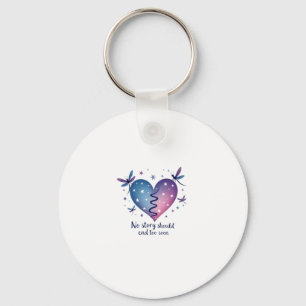 Suicide Prevention Awareness Teal Purple Heart Dra Key Ring
