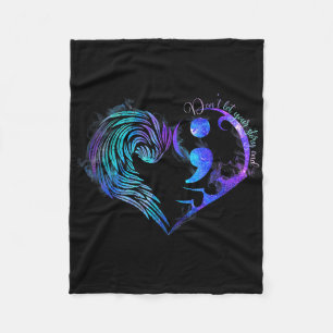 Suicide Prevention Awareness Teal Purple Heart You Fleece Blanket