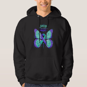Suicide Prevention Awareness Teal & Purple Ribbon Hoodie
