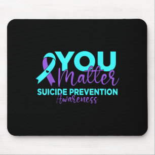 Suicide Prevention Awareness Teal Purple Ribbon Mouse Mat