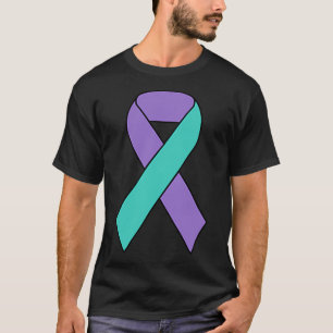 Suicide Prevention Awareness Teal Purple Ribbon Wo T-Shirt