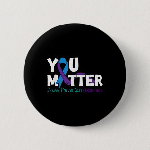 Suicide Prevention Awareness Teal Purple Ribbon Yo 6 Cm Round Badge