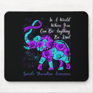 Suicide Prevention Awareness Teal Purple Sunflower Mouse Mat